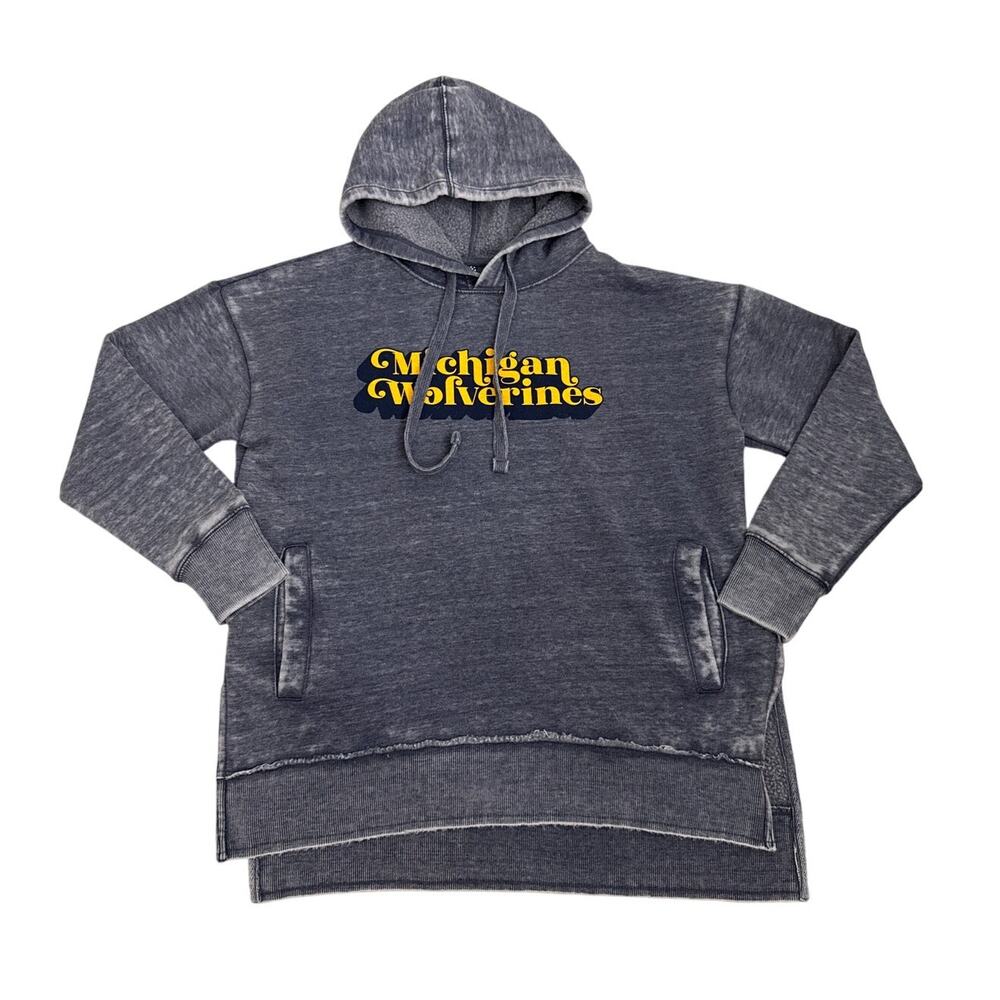Pressbox Hoodie Michigan Wolverines Heathered Blue Sweatshirt Size Women's Small